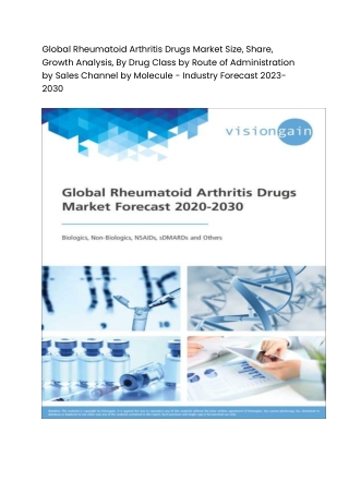 Global Rheumatoid Arthritis Drugs Market Size