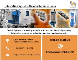 Lubrication Systems Manufacturers in India