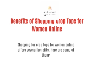 Benefits of Shopping Crop Tops for Women Online