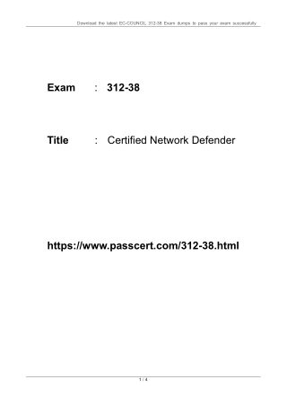 Ec-council Certified Network Defender 312-38 Latest Dumps