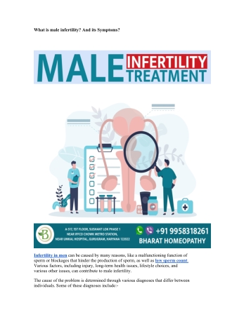 What is male infertility? And its Symptoms?