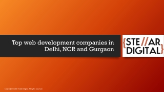 Top web development companies in Delhi, NCR and Gurgaon