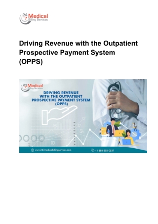 Driving Revenue with the Outpatient Prospective Payment System (OPPS)