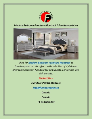 Modern Bedroom Furniture Montreal | Furniturepoint.ca