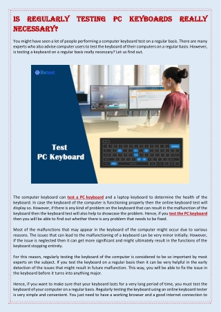 Is Regularly Testing PC Keyboards Really Necessary