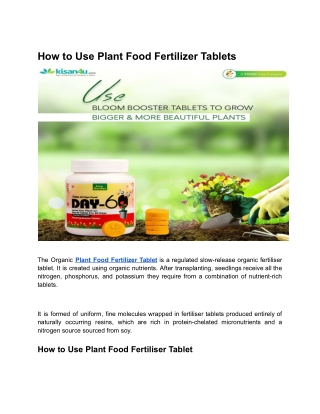 How to Use Plant Food Fertilizer Tablets