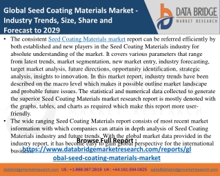 Seed Coating Materials - Agricultural & Animal feed