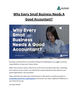 Why Every Small Business Needs A Good Accountant?