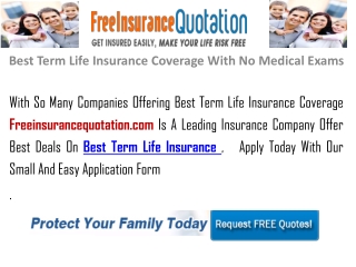 Best Term Life Insurance Coverage With No Medical Exams