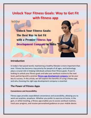 Unlock Your Fitness Goals Way to Get Fit with fitness app