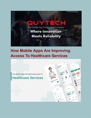 How Mobile Apps Are Improving Access to Healthcare Services