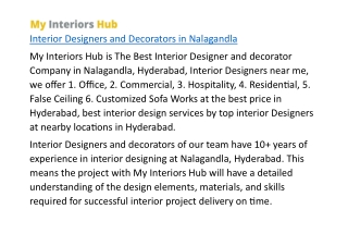 Interior Designers and Decorators in Nalagandla