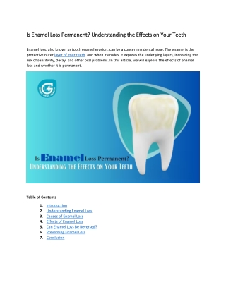 Is Enamel Loss Permanent? Understanding the Effects on Your Teeth