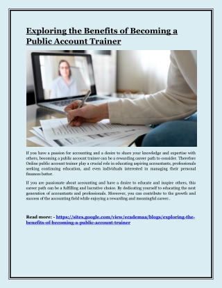 Exploring the Benefits of Becoming a Public Account Trainer