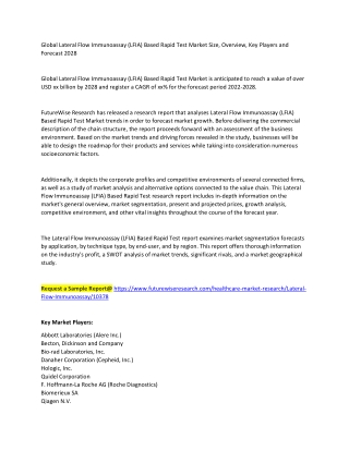 Lateral Flow Immunoassay (LFIA) Based Rapid Test Market