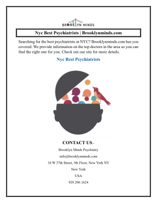 Nyc Best Psychiatrists  Brooklynminds.com