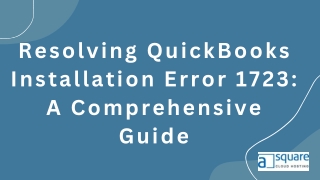 How to Fix QuickBooks Installation Error 1723?
