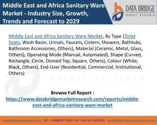 Middle East and Africa Sanitary Ware Market