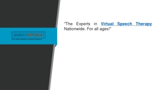 Virtual Speech Therapy  Greatspeech.com