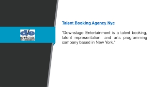 Talent Booking Agency NYC Downstageent.com