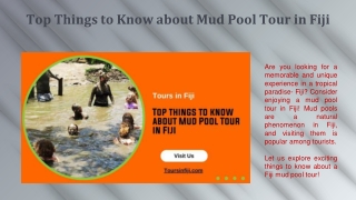 Top Things to Know about Mud Pool Tour in Fiji