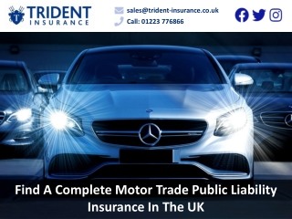 Find A Complete Motor Trade Public Liability Insurance In The UK