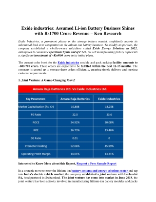 Leading Players in INDIA Lithium Battery Market - Ken Research