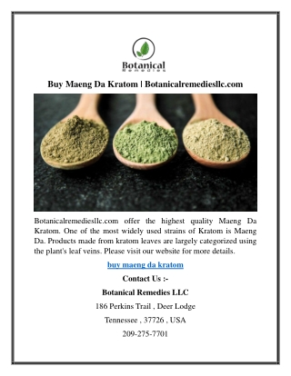 Buy Maeng Da Kratom Botanicalremediesllc