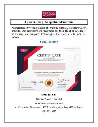 Ccna Training  Nexpertsacademy.com