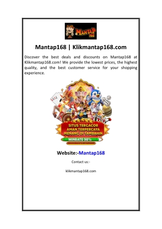 Mantap168  Klikmantap168.com