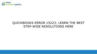 Here Is a Technical Solution For QuickBooks Error 15223