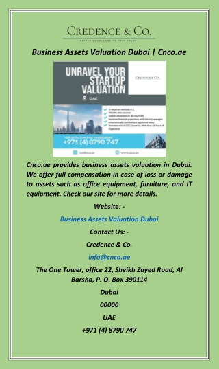 Business Assets Valuation Dubai  Cnco.ae