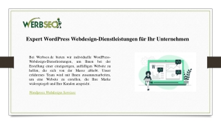 Expert WordPress Webdesign-Dienstleistungen für Ihr Unternehmen