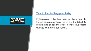 Toto 4d Results Singapore Today Sg3we.com