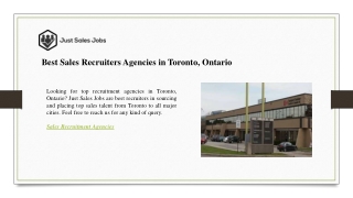 Best Sales Recruiters Agencies in Toronto, Ontario