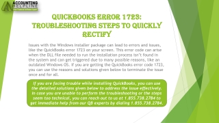 Simple methods to instantly fix QuickBooks Error 1723