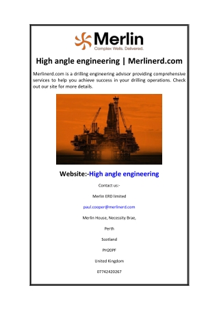 High angle engineering  Merlinerd.com