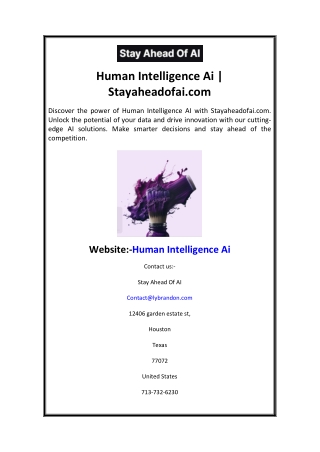 Human Intelligence Ai  Stayaheadofai.com