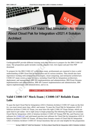 Seeing C1000-147 Valid Test Simulator - No Worry About Cloud Pak for Integration v2021.4 Solution Architect