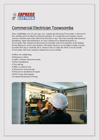 Commercial Electrician Toowoomba