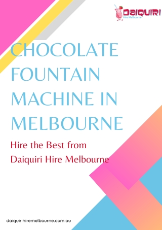 Chocolate Fountain Machine in Melbourne