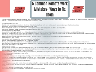 5 Common Remote Work Mistakes- Ways to Fix Them