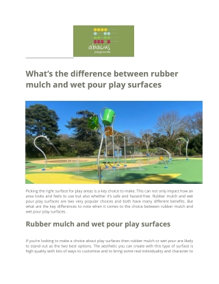 What's the Difference Between Rubber Mulch and Wet Pour Play Surfaces - Abacus Playgrounds