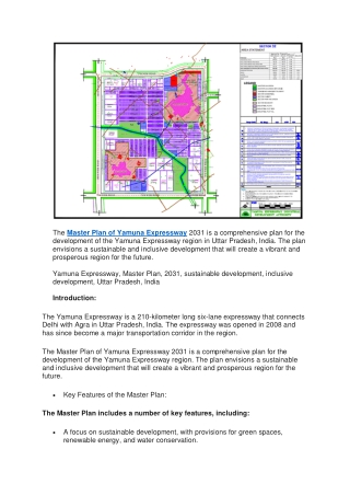 Master Plan of Yamuna Expressway: The Next Great Leap for Uttar Pradesh
