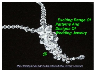 Exciting Range Of Patterns And designs Of Wedding Jewelry