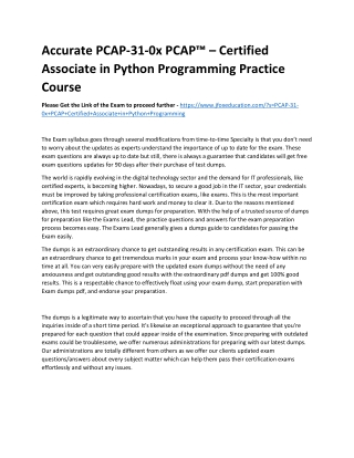 Accurate PCAP-31-0x PCAP™ – Certified Associate in Python Programming Practice C