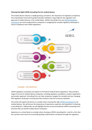 Choosing the Right USFDA Consulting Firm for medical devices