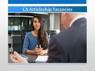 CA Articleship Vacancies