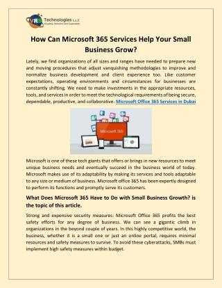 How Can Microsoft 365 Services Help Your Small Business Grow?