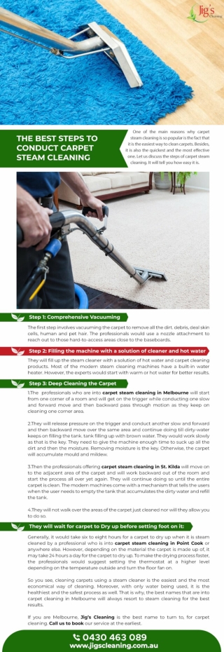 The Best Steps to Conduct Carpet Steam Cleaning